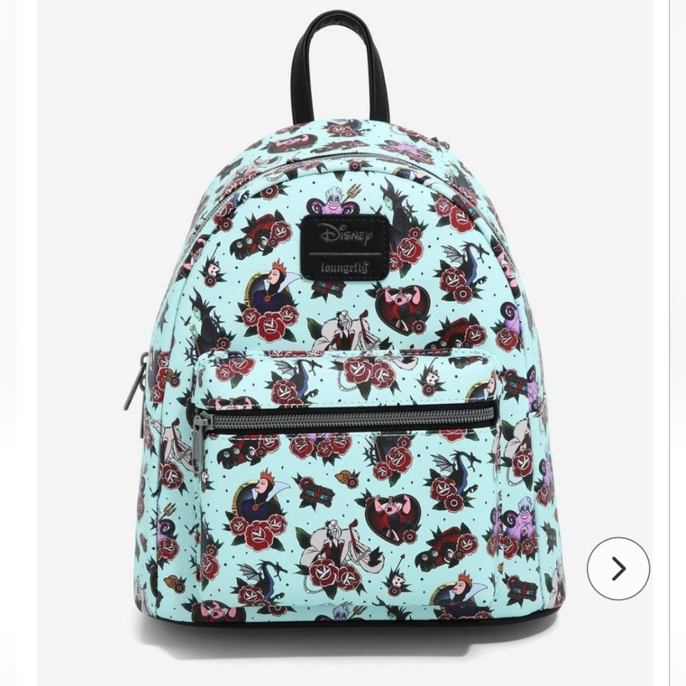 Loungefly Disney Villains Tattoo Art Mini Backpack